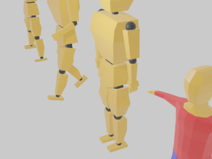 cartoon lowpoly people characters rigged 3D Model