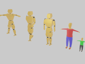 cartoon lowpoly people characters rigged 3D Model