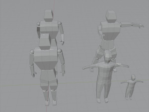 cartoon lowpoly people characters rigged 3D Model