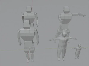 cartoon lowpoly people characters rigged 3D Model