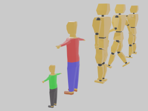 cartoon lowpoly people characters rigged 3D Model