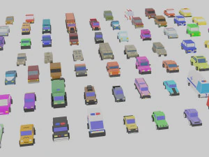 low poly city vehicles car 72 3D Model