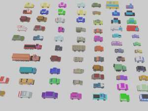 low poly city vehicles car 72 3D Model