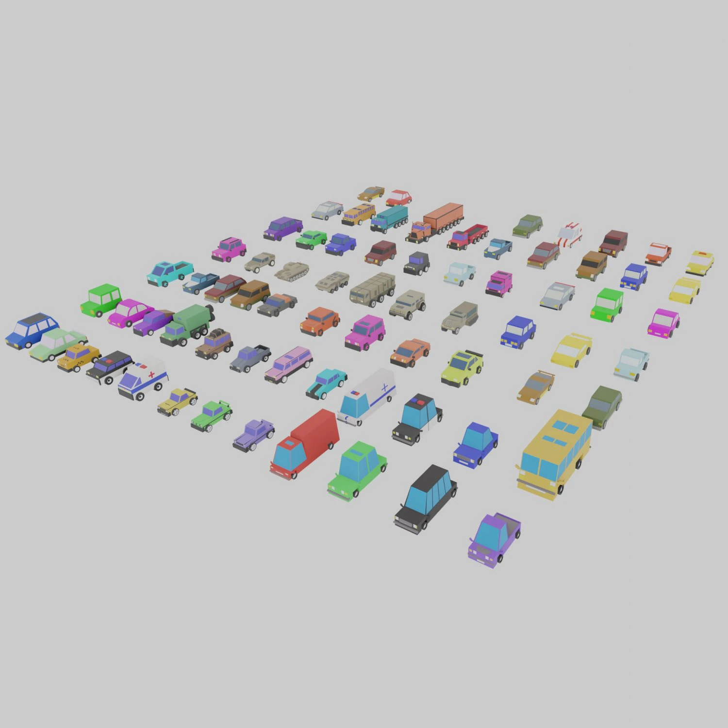 low poly city vehicles car 72 3D Model .c4d .max .obj .3ds .fbx .stl .blend 