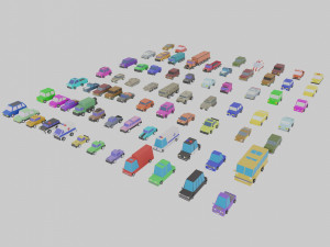low poly city vehicles car 72 3D 모델