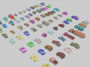 low poly city vehicles car 72 3D Model