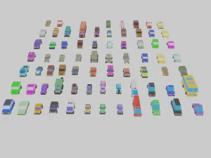 low poly city vehicles car 72 3D Model