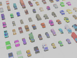 low poly city vehicles car 72 3D Model