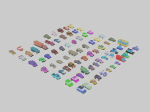 low poly city vehicles car 72 3D Model