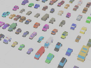 low poly city vehicles car 72 3D Model