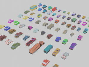 low poly city vehicles car 72 Model 3D