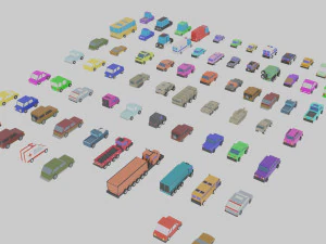 low poly city vehicles car 72 3D Model