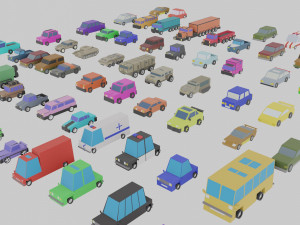 low poly city vehicles car 72 Model 3D