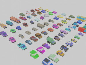 low poly city vehicles car 72 Model 3D