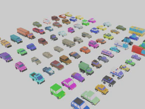 low poly city vehicles car 72 3D Model
