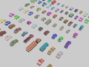 low poly city vehicles car 72 Model 3D