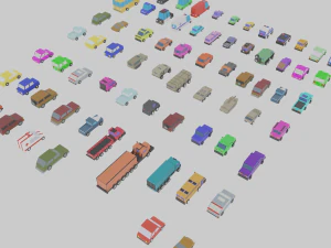 low poly city vehicles car 72 3D Model
