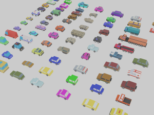 low poly city vehicles car 72 Model 3D