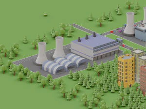 low poly megapolis city premium 3D Model