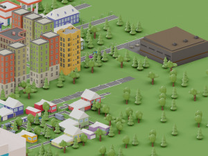low poly megapolis city premium 3Dモデル