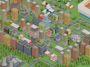 low poly megapolis city premium 3D Model