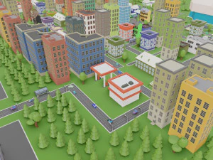 low poly megapolis city premium 3D Model