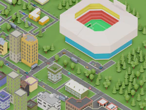 low poly megapolis city premium 3D Model