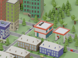 low poly megapolis city premium 3Dモデル