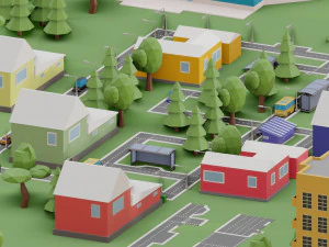 low poly megapolis city premium 3D Model