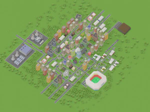 low poly megapolis city premium 3D Model