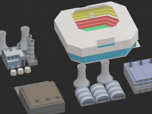 low poly megapolis city premium 3D Model