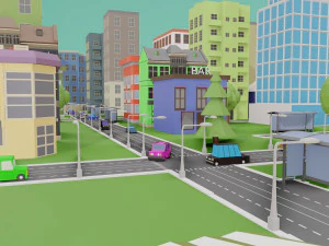 low poly megapolis city premium 3D Model