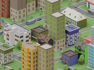 low poly megapolis city premium 3D Model