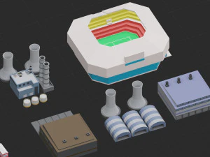 low poly megapolis city premium 3D Model