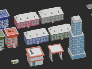low poly megapolis city premium 3D Model