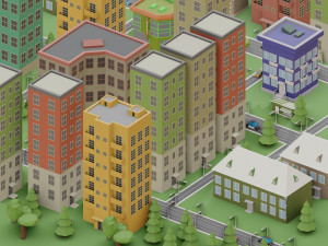 low poly megapolis city premium 3Dモデル