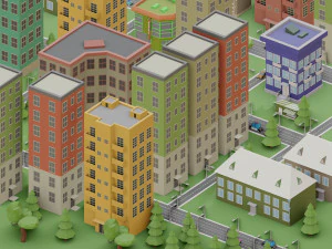 low poly megapolis city premium 3D Model