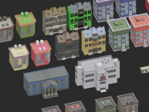 low poly megapolis city premium 3D Model