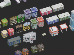 low poly megapolis city premium 3D Model