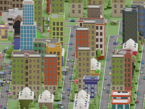 low poly megapolis city premium 3Dモデル