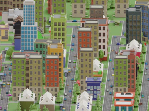 low poly megapolis city premium 3D Model