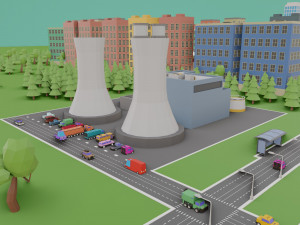 low poly megapolis city premium 3Dモデル
