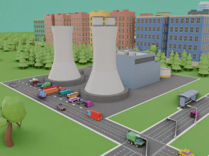low poly megapolis city premium 3D Model