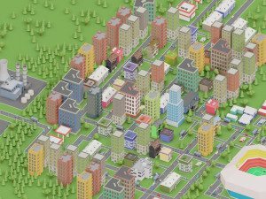 low poly megapolis city premium 3Dモデル