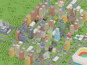 low poly megapolis city premium 3D Model