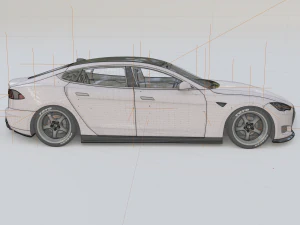 tesla model s p100d 2017 року 3D Модель