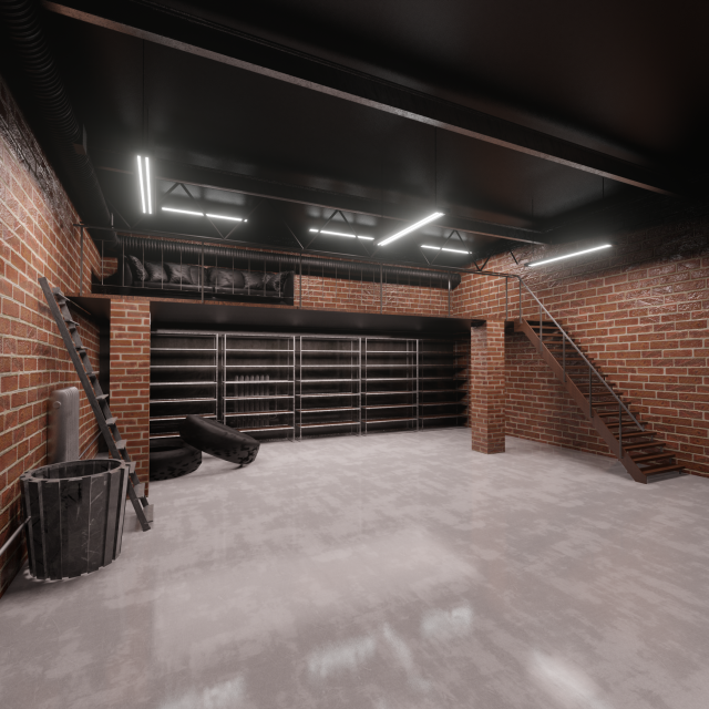 warehouse loft 3D Model .c4d .max .obj .3ds .fbx .stl .blend 