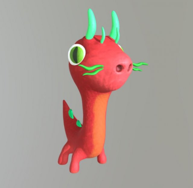 mini dragon 3D मॉडल .c4d .max .obj .3ds .fbx .stl .blend 