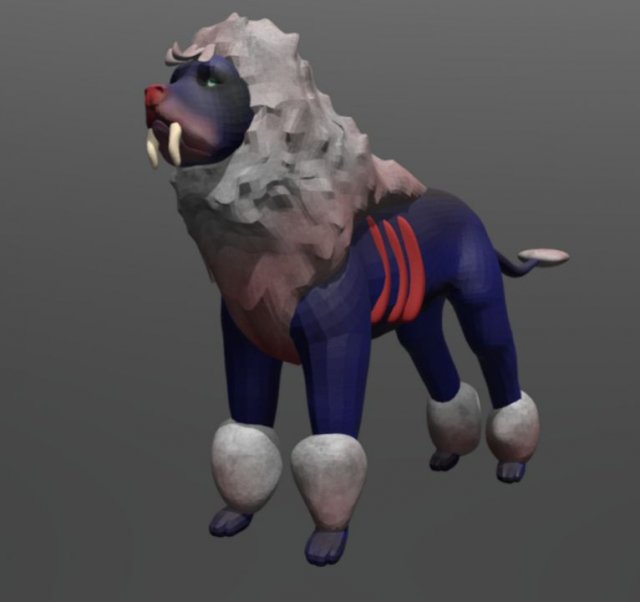 blue lion Modello 3D .c4d .max .obj .3ds .fbx .stl .blend 