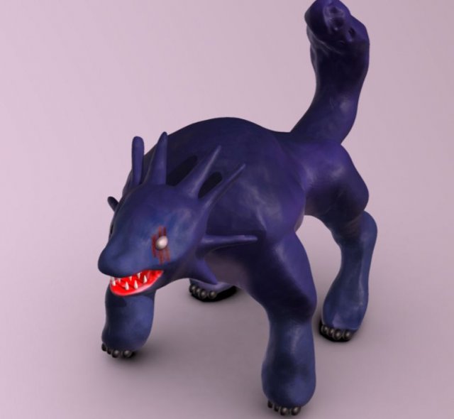 quadruped fantasy animal 3D Модель .c4d .max .obj .3ds .fbx .stl .blend 